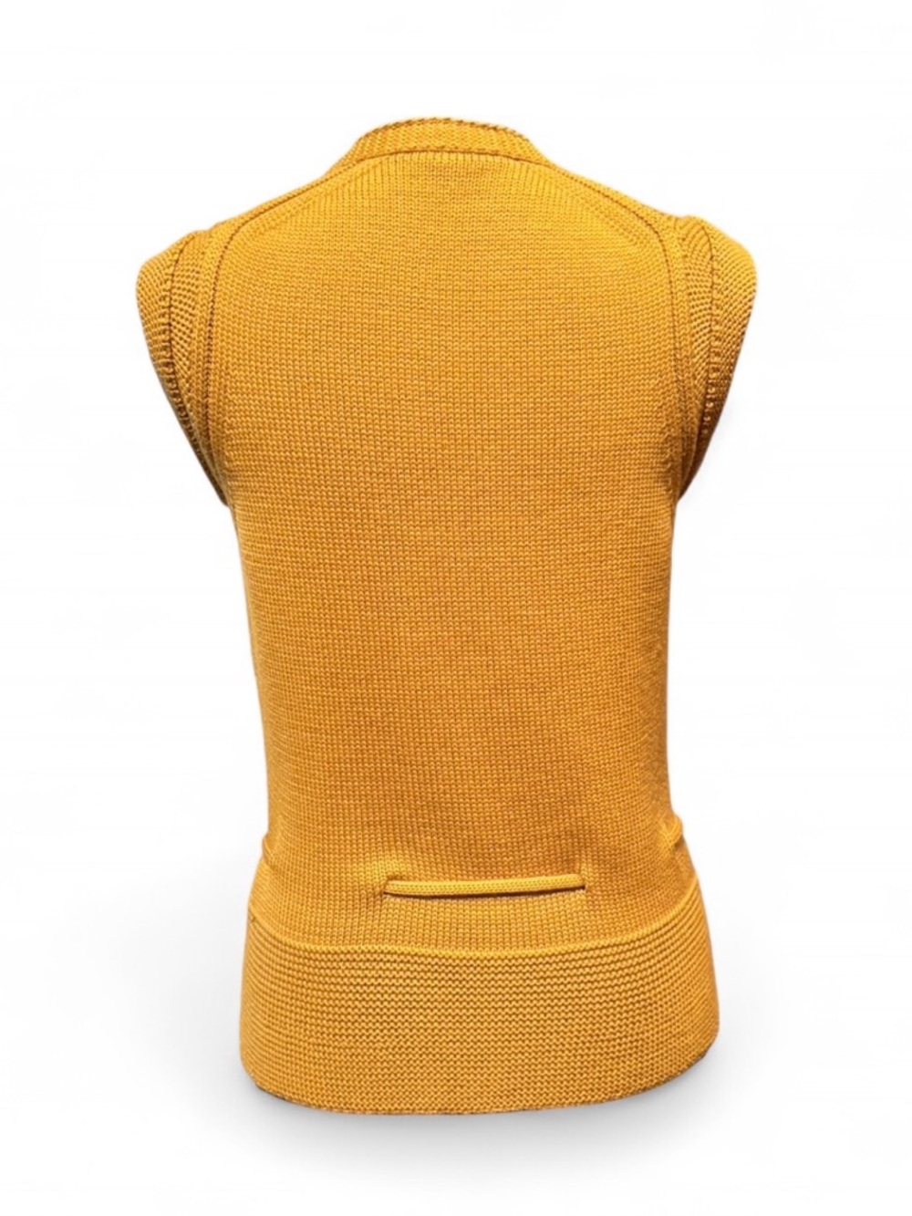 Gucci Golden Mustard Knit V-Neck Sleeveless Sweater Vest - Picture 5 of 7